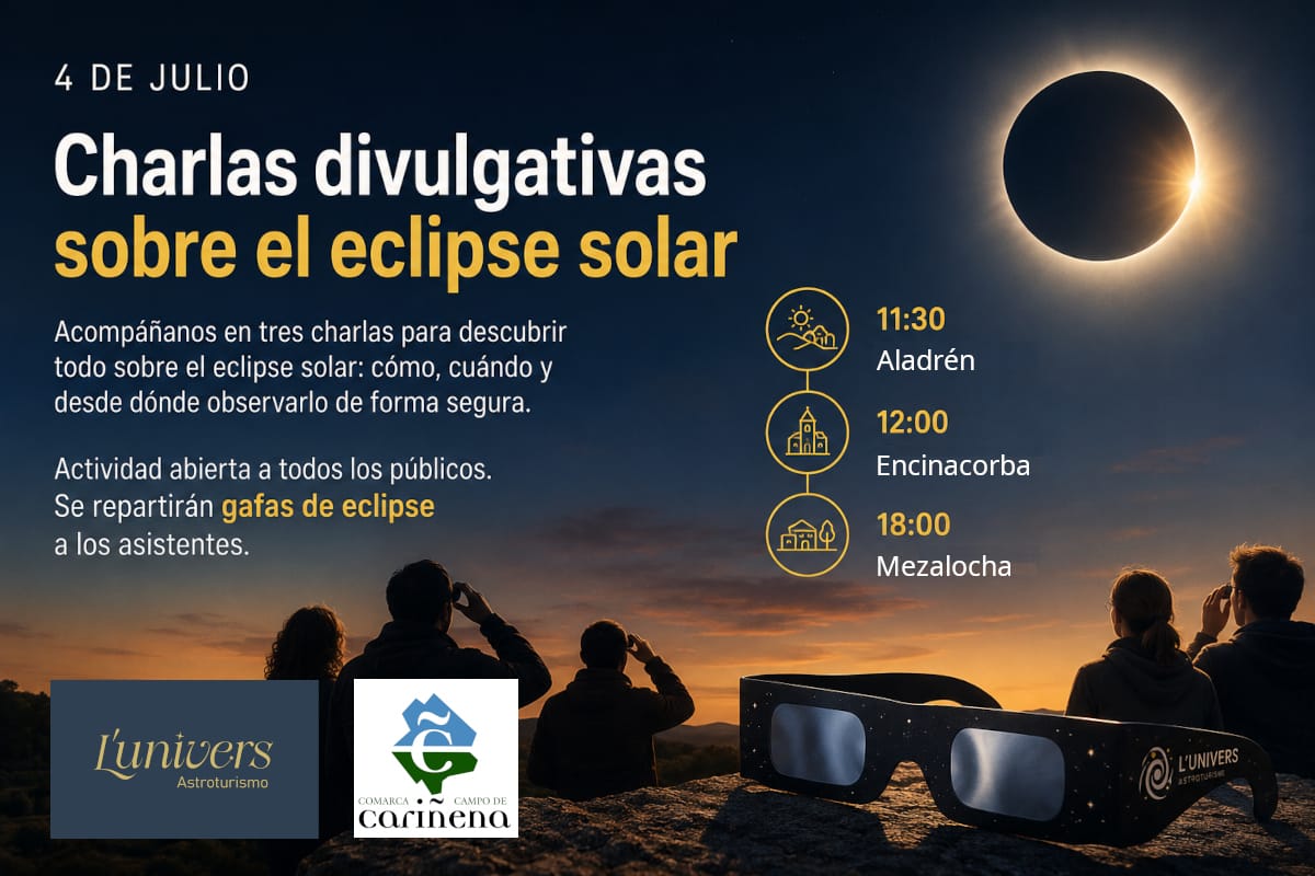Charlas sobre el eclipse solar en tres municipios de la Comarca de Cariñena