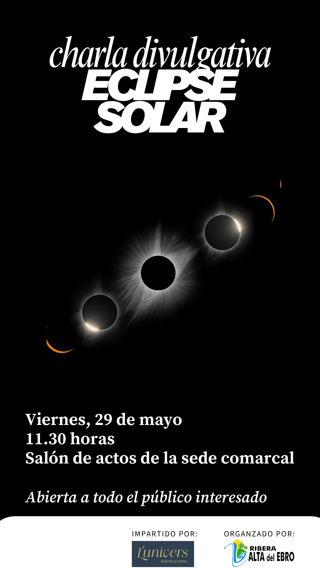 Charla sobre eclipses en Alagón (Zaragoza)