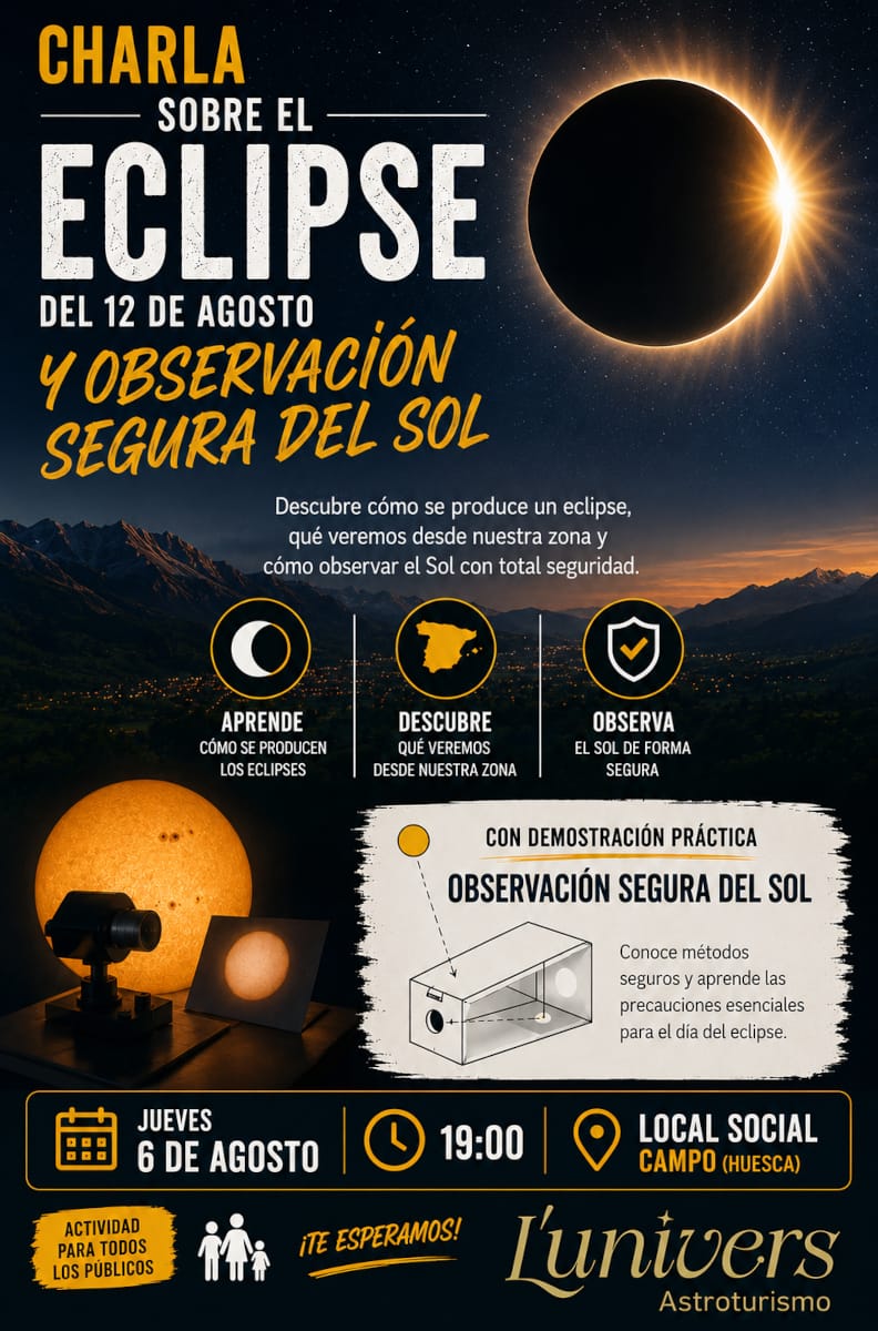 Charla sobre el eclipse y observación segura del Sol en Campo (Huesca)