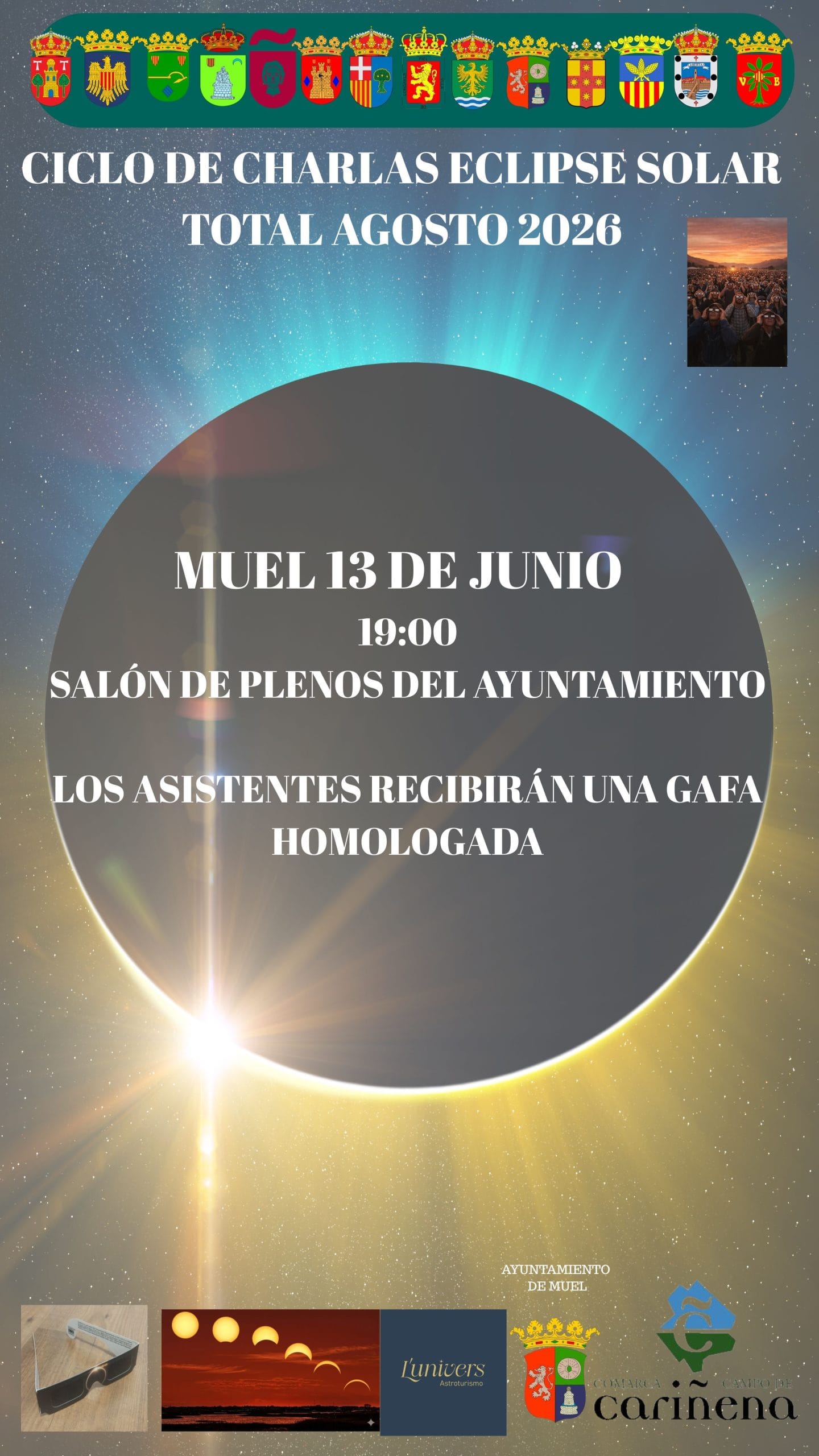 Eclipse solar 2026: charla gratuita en Muel (Zaragoza)