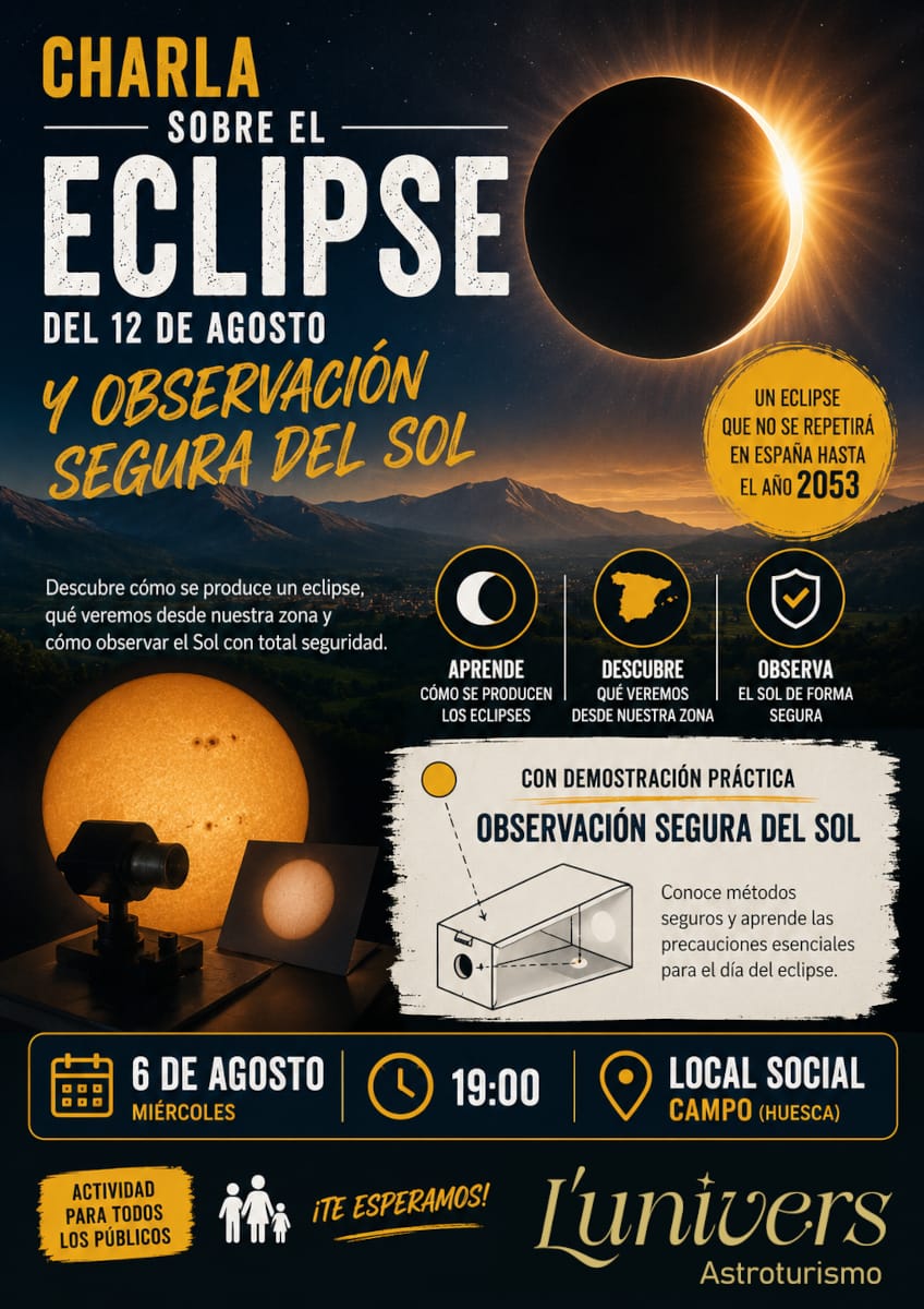 Charla sobre el eclipse y observación segura del Sol en Campo (Huesca)
