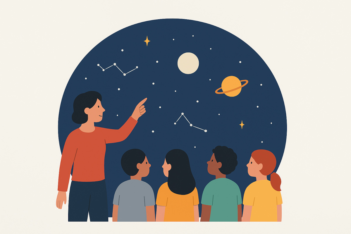 Qué aprende el alumnado dentro de un planetario móvil