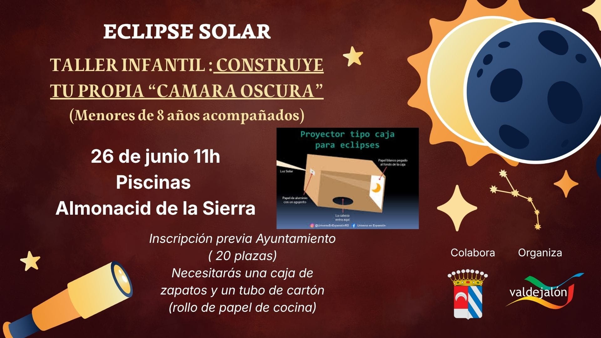 Taller infantil: construye tu cámara oscura para el eclipse solar