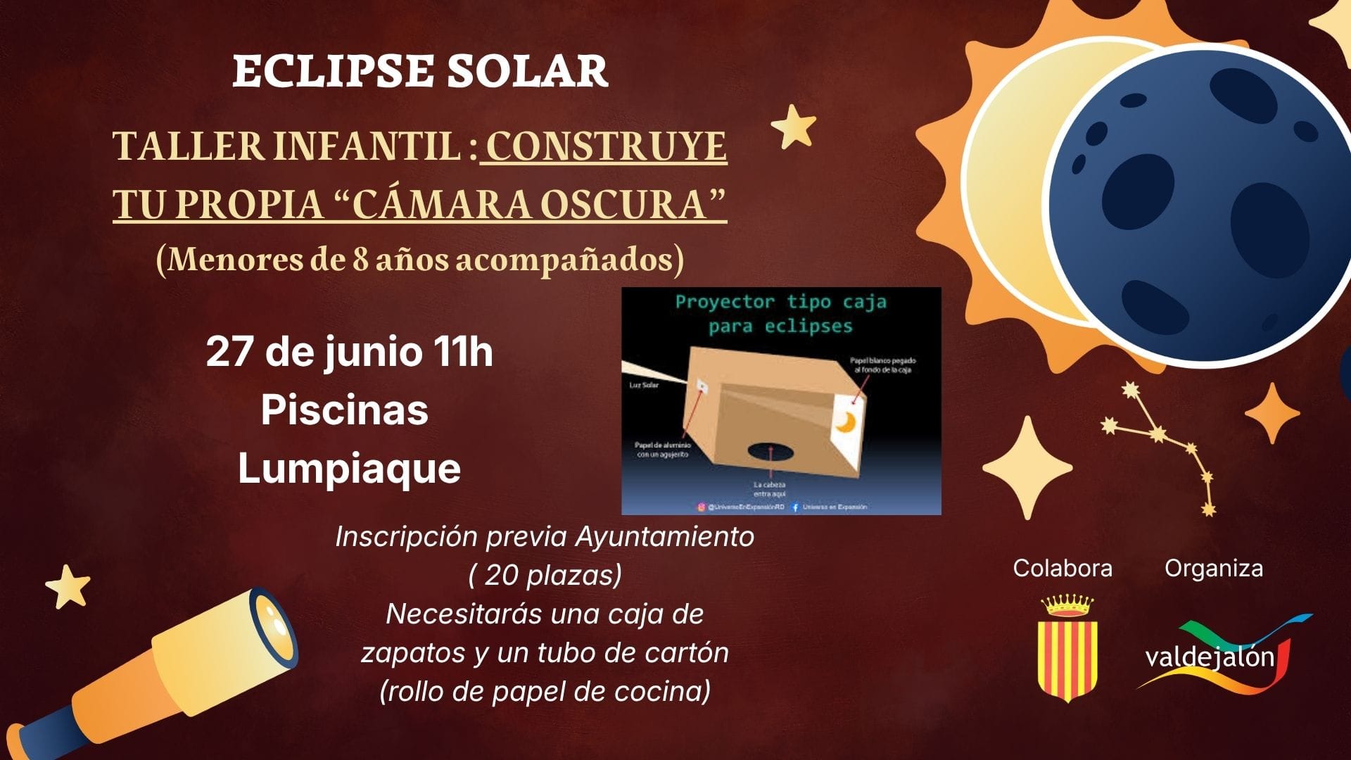 Taller infantil de observación solar en Lumpiaque
