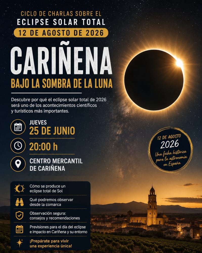 Charla sobre el eclipse solar total de 2026 en Cariñena