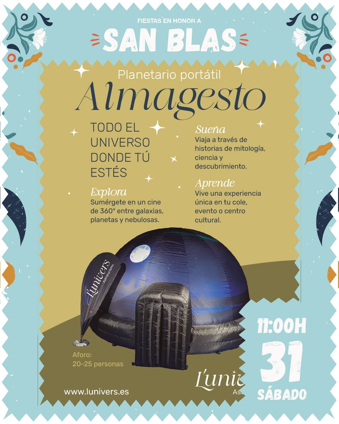 Planetario móvil en Herrera de los Navarros (Zaragoza)